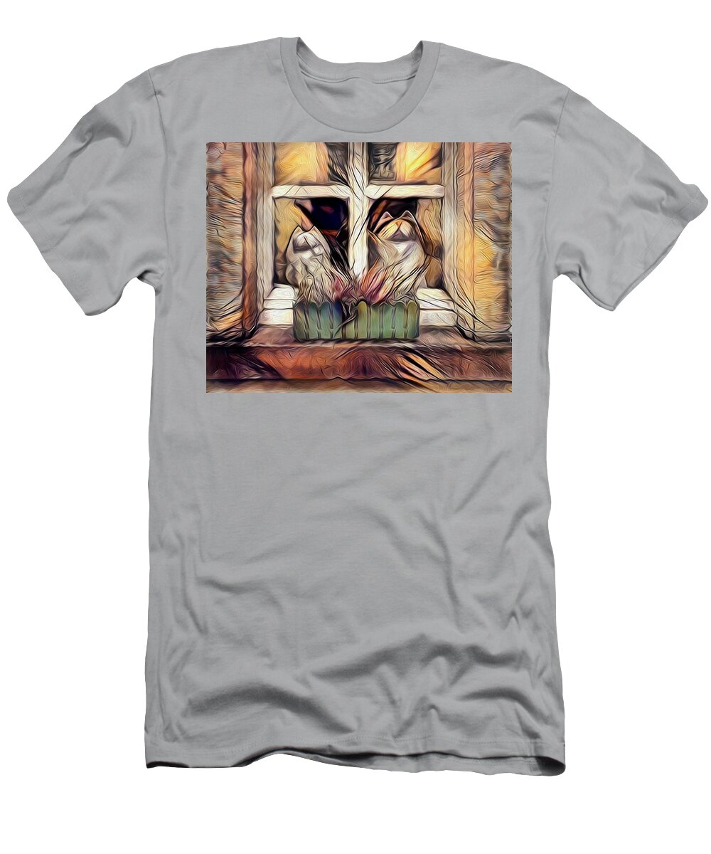 Cats T-Shirt featuring the photograph The Cats of Wierthiem, Germany by Jim Pavelle