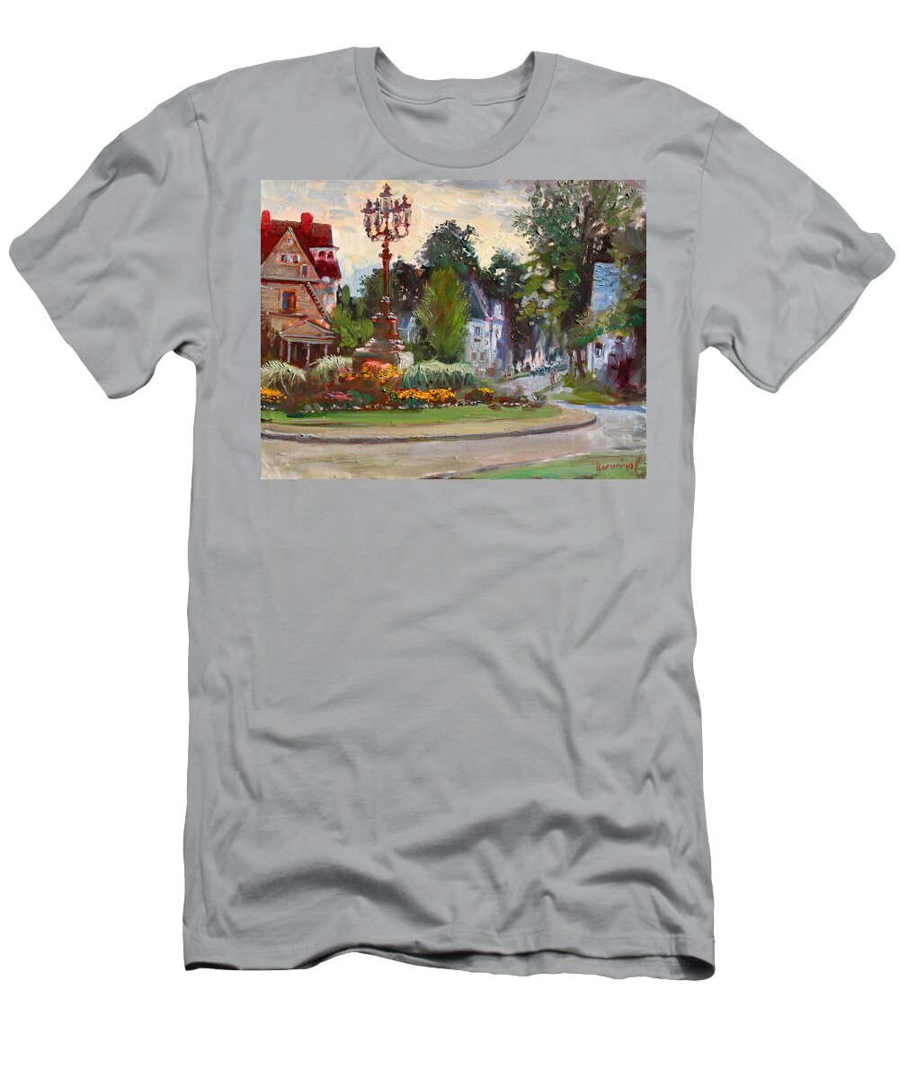 Landscape T-Shirt featuring the painting The Circle by Ylli Haruni
