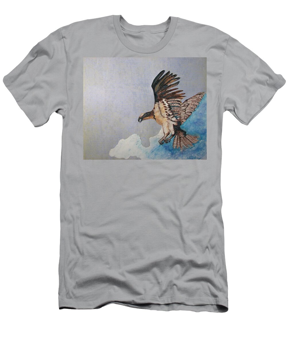 Birds T-Shirt featuring the painting The Cloud Surfer by Patricia Arroyo