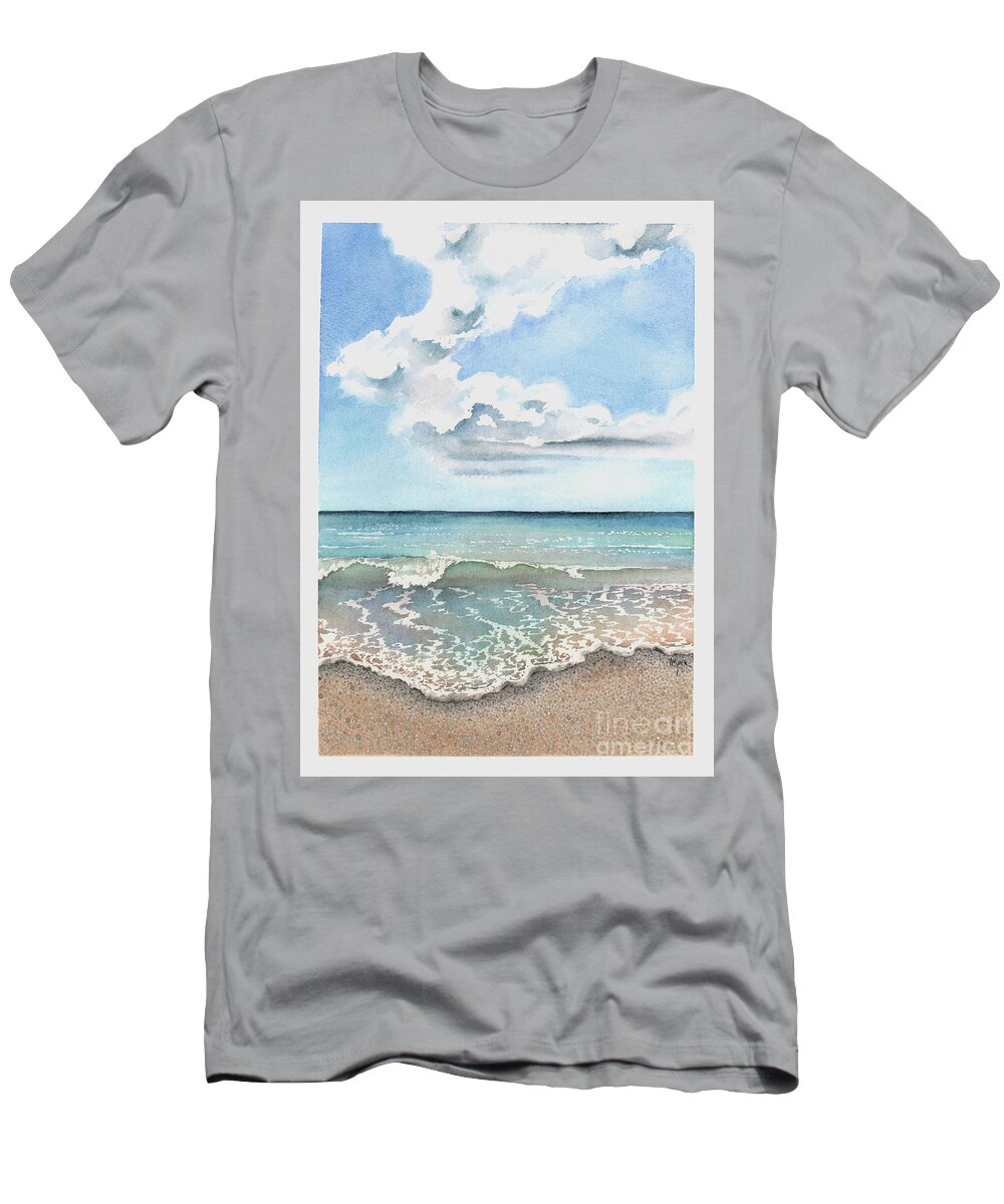 Gulf T-Shirt featuring the painting The Clouds Move In by Hilda Wagner