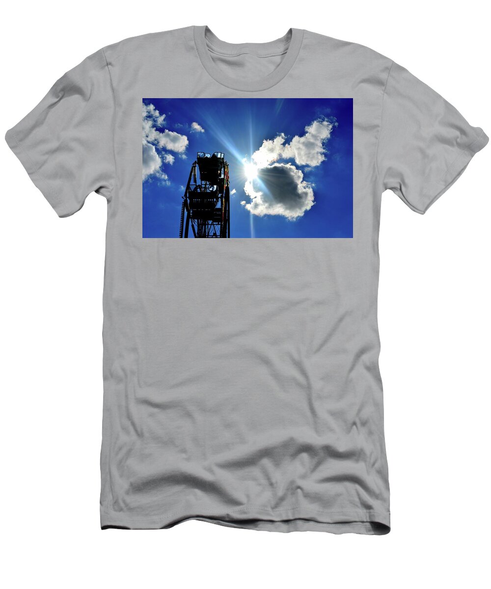Abstract T-Shirt featuring the photograph The Ferris Wheel by Lyle Crump