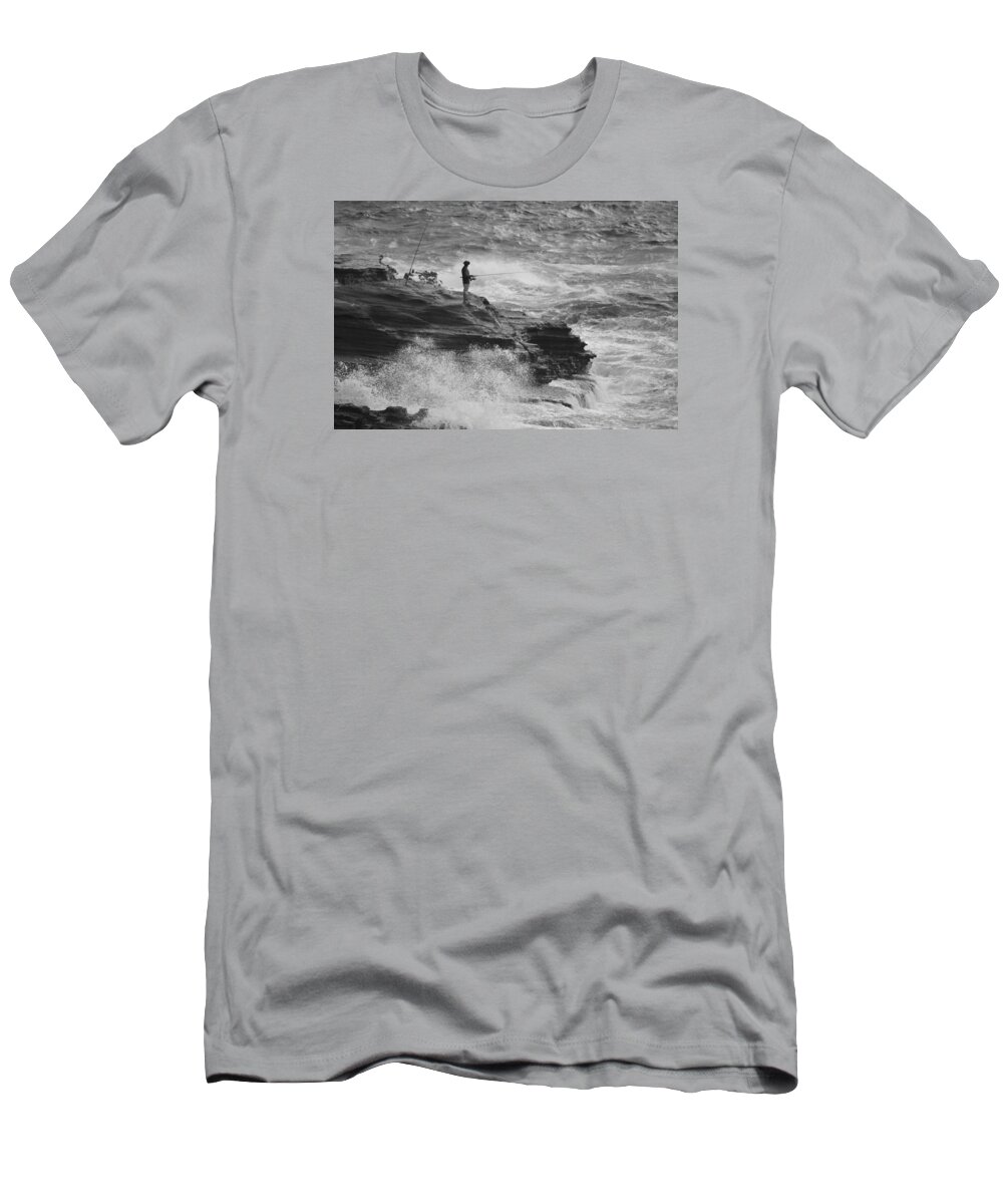 Fishing T-Shirt featuring the photograph The Fisherman by Joeseph Moore