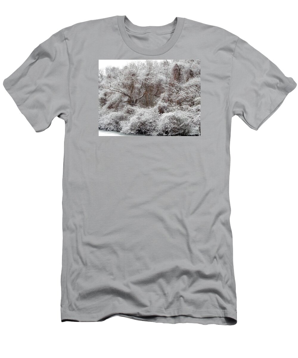 Snow T-Shirt featuring the photograph The Forest Hush by Lynda Lehmann