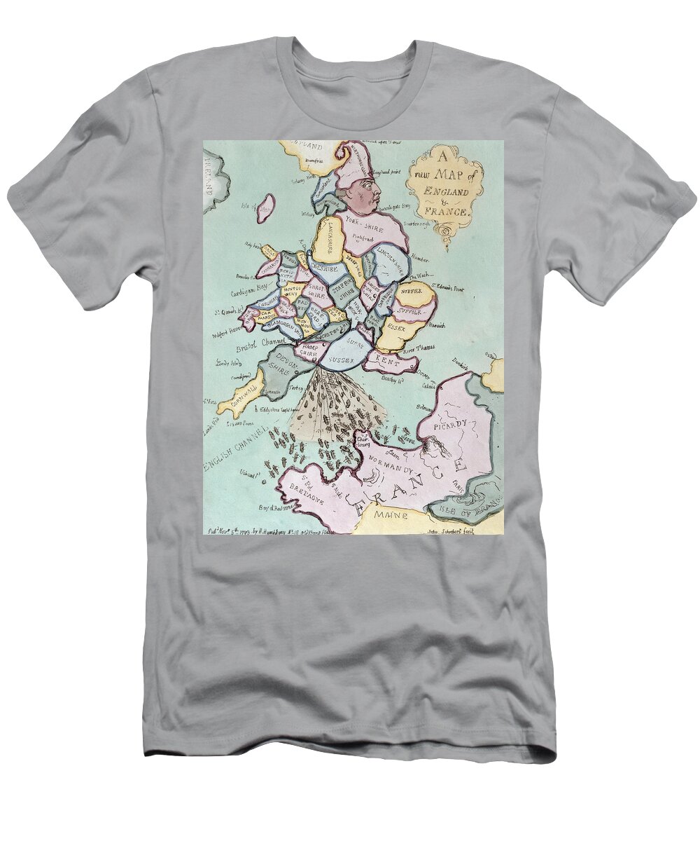 History T-Shirt featuring the drawing The French Invasion by James Gillray