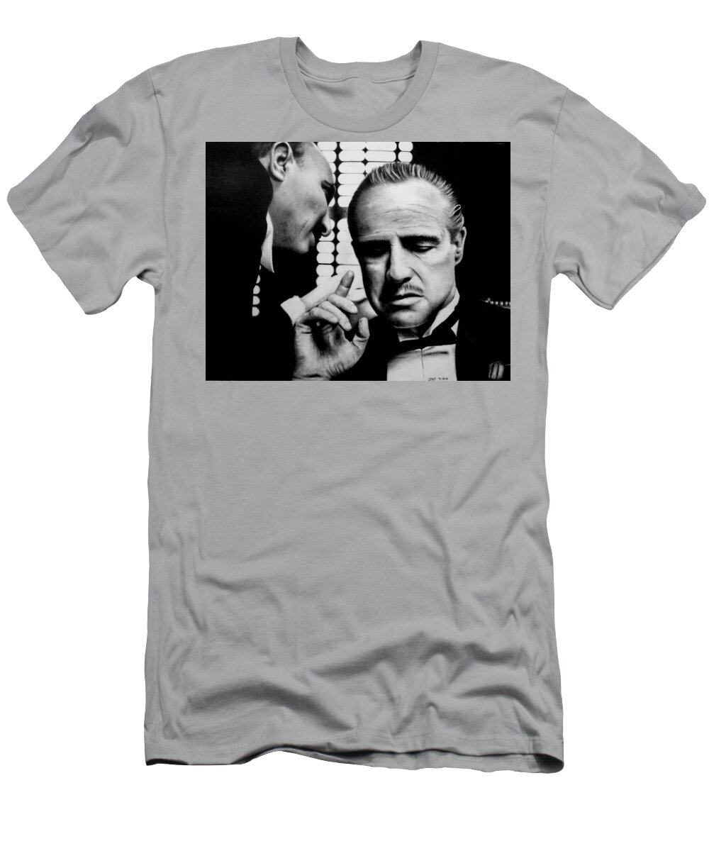 The Godfather T-Shirt featuring the drawing The Godfather by Rick Fortson
