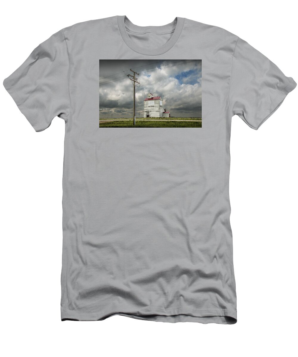 Art T-Shirt featuring the photograph The Grain Elevator in Dog River by Randall Nyhof