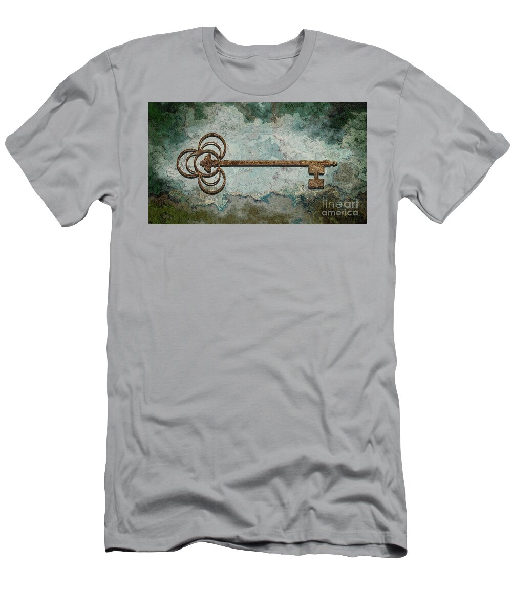 Key T-Shirt featuring the digital art The Key - 01t by Variance Collections