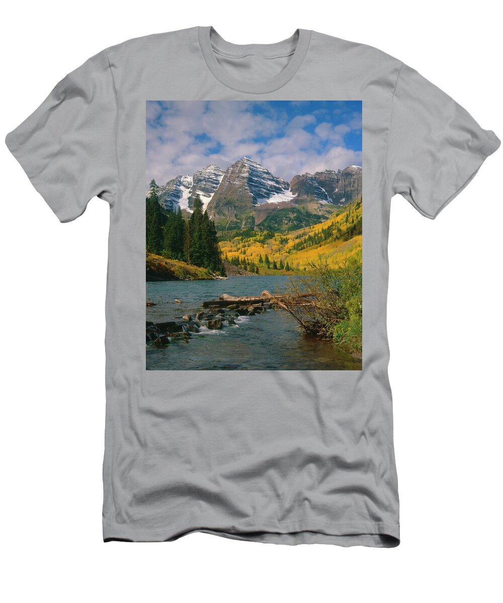 Mark Miller Photos T-Shirt featuring the photograph The Maroon Bells in Autumn by Mark Miller