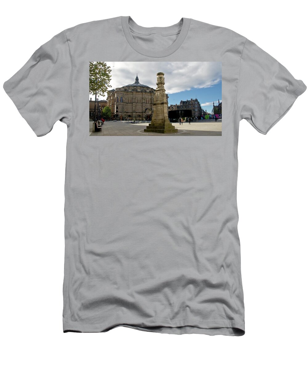 Hall T-Shirt featuring the photograph The Mc Ewan Hall and Bristo Square by Elena Perelman