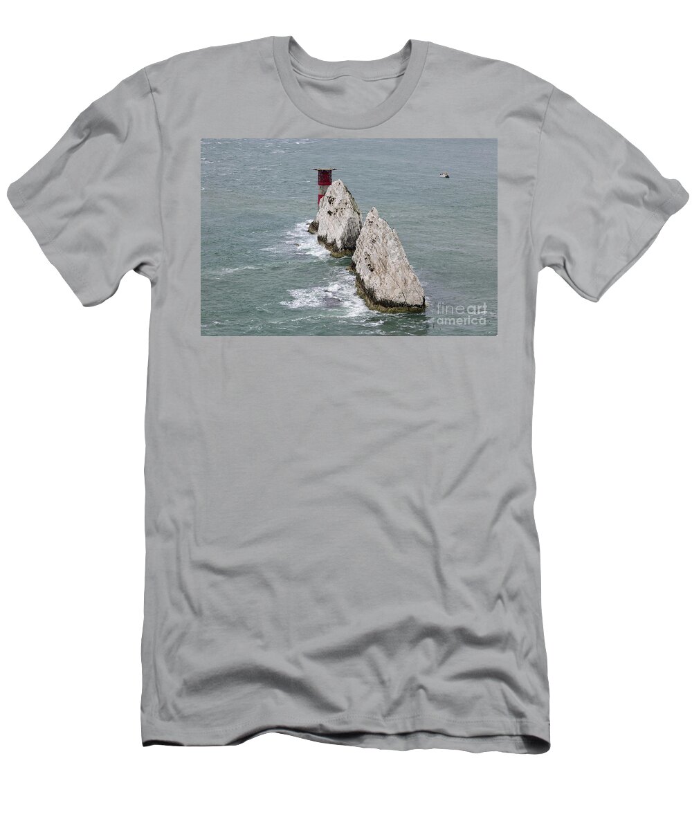 The Needles Isle Of Wight T-Shirt featuring the photograph The Needles in Isle of Wight by Julia Gavin