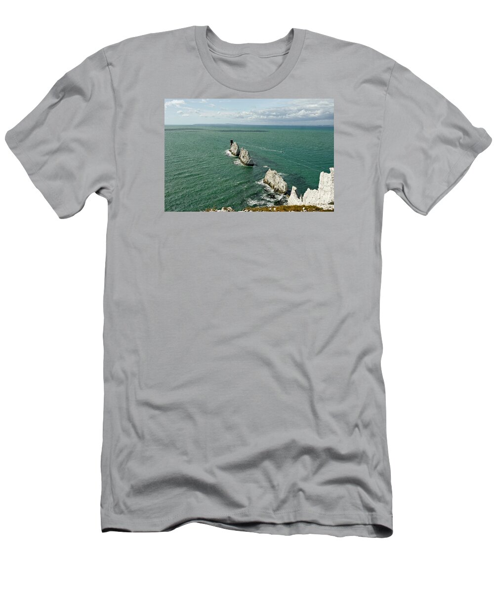 Britain T-Shirt featuring the photograph The Needles - Isle of Wight by Rod Johnson