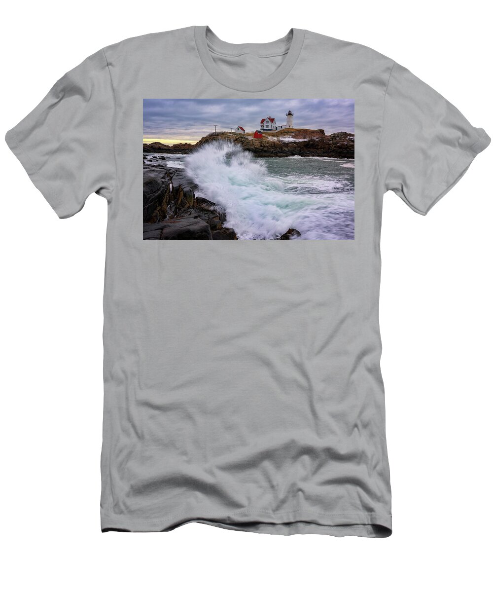 Maine T-Shirt featuring the photograph The Nubble After A Storm by Rick Berk