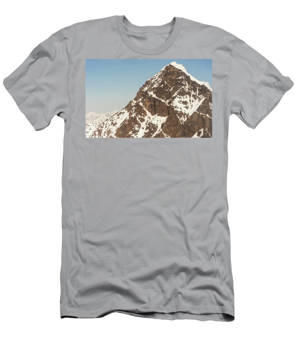 Alaska T-Shirt featuring the photograph The Summit of Mount Denali 19,000 feet by Charles McCleanon