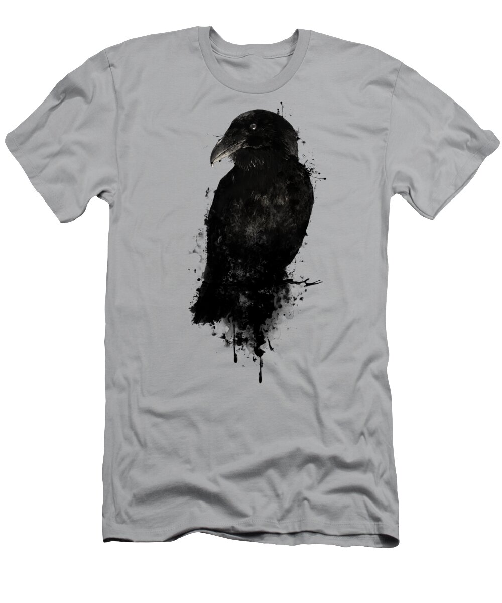 Raven T-Shirt featuring the mixed media The Raven by Nicklas Gustafsson