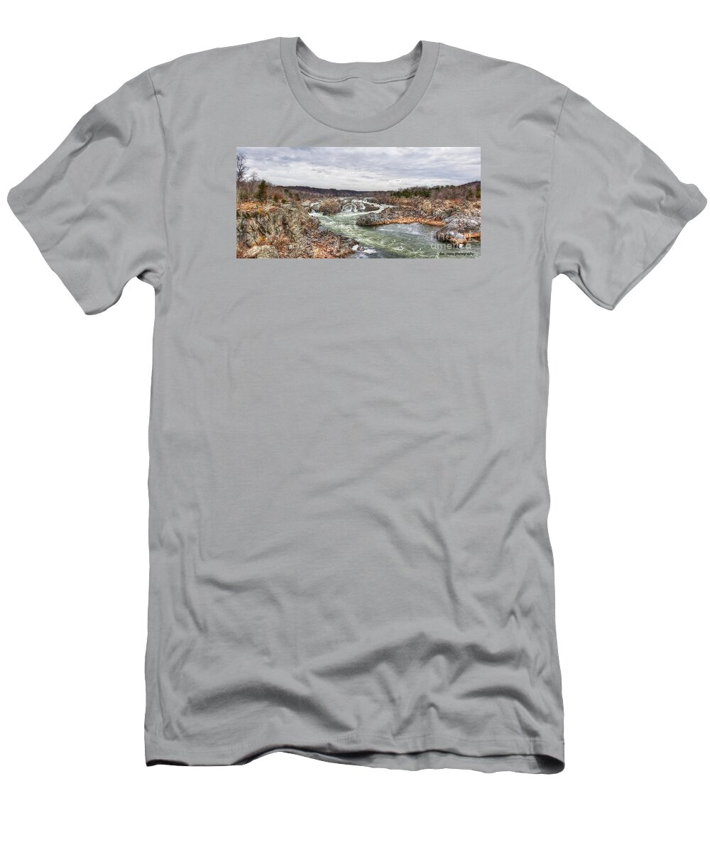 Rocks T-Shirt featuring the digital art The River by Dan Stone