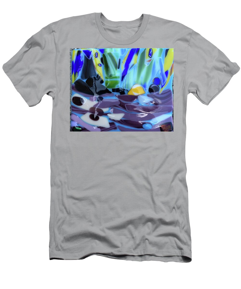 Glass T-Shirt featuring the glass art The River by Suzanne Udell Levinger