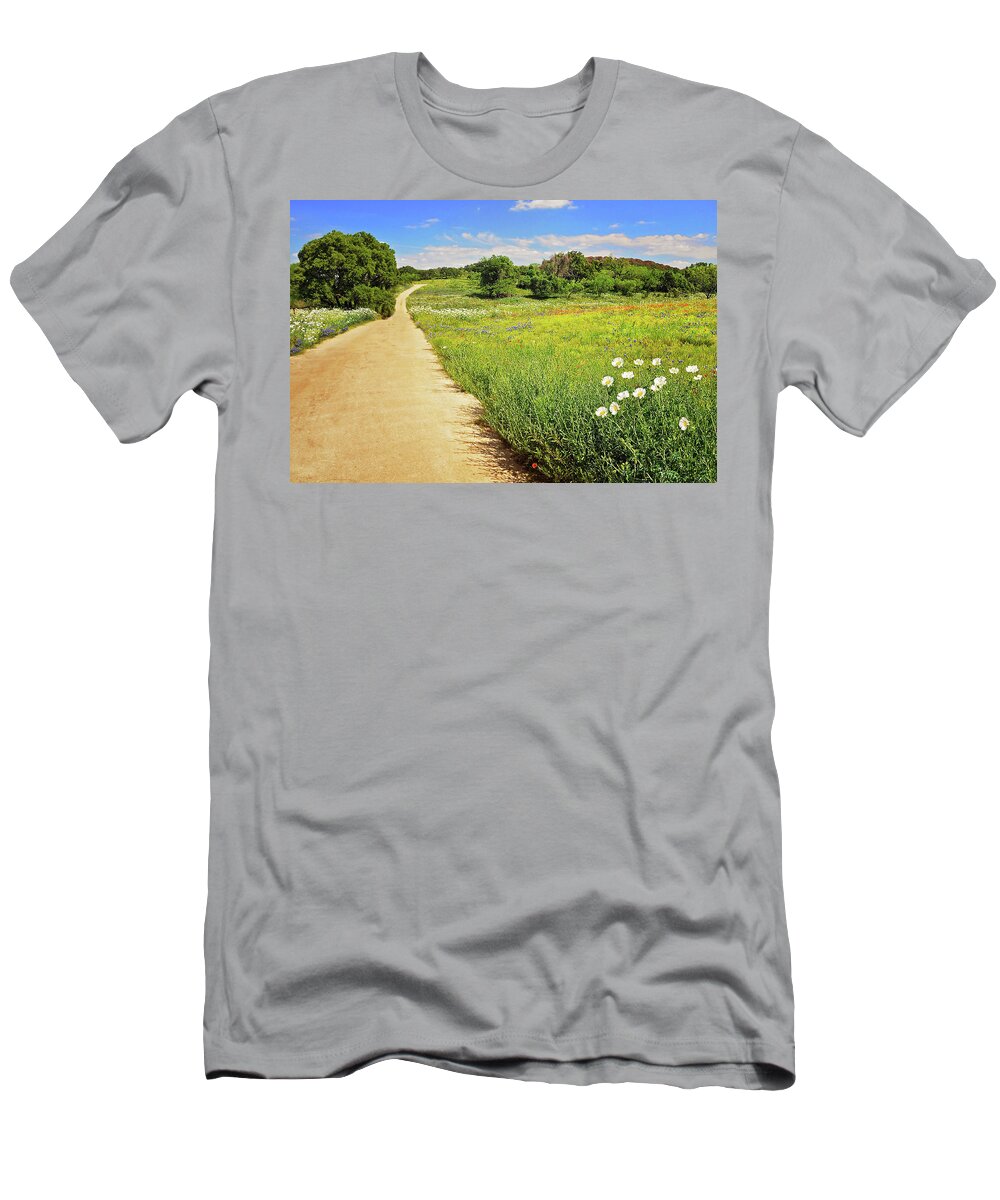 Spring T-Shirt featuring the photograph The Road Home by Lynn Bauer