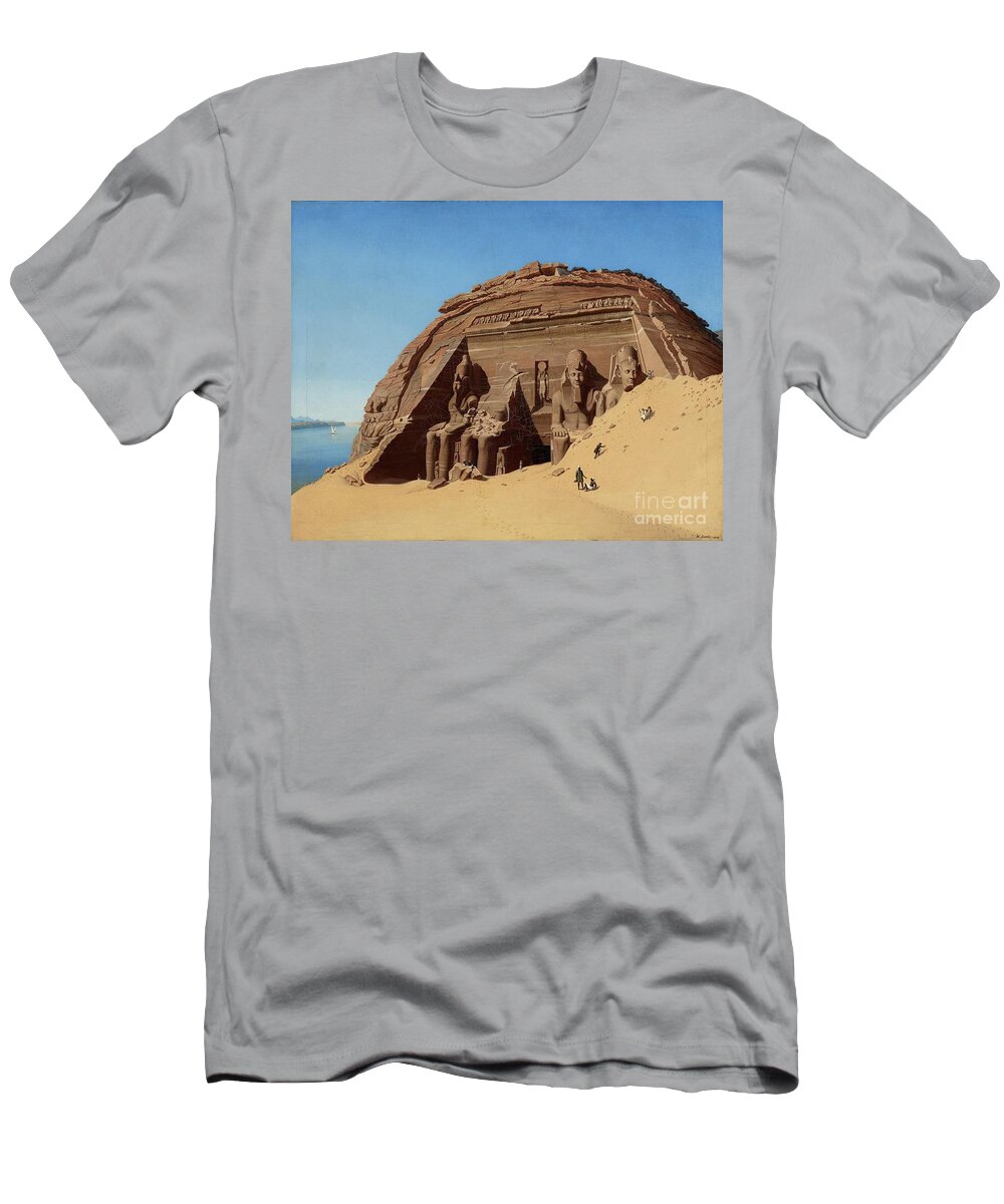 Hubert Sattler T-Shirt featuring the painting The Rock Temple of Abusimbel by MotionAge Designs
