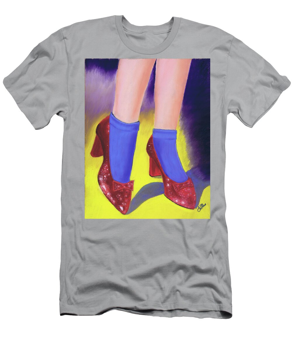 Wizard Of Oz T-Shirt featuring the painting The Ruby Slippers by Lisa Crisman