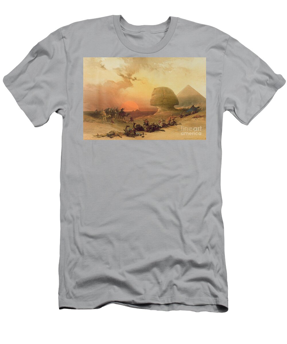#faatoppicks T-Shirt featuring the painting The Sphinx at Giza by David Roberts