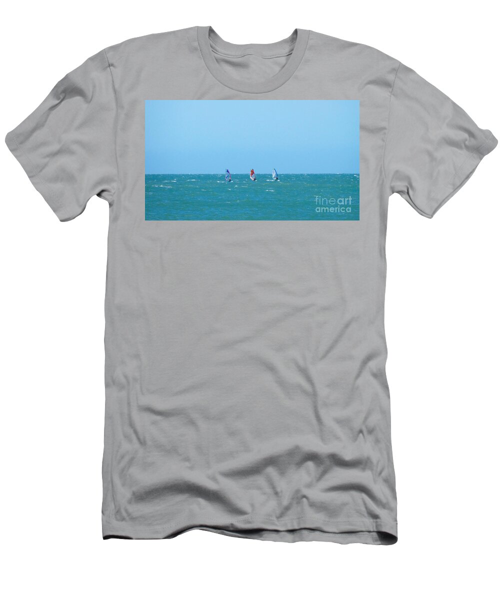 Photography T-Shirt featuring the photograph The Three Surfers by Francesca Mackenney