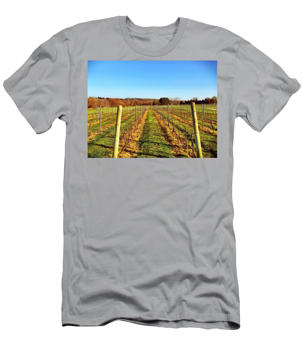 Landscape T-Shirt featuring the photograph The Vineyard by Chris Montcalmo