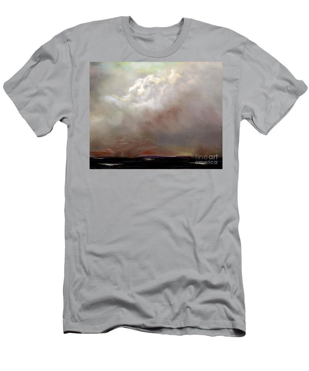 Cloud Painting T-Shirt featuring the painting Things Are About to Change by Frances Marino