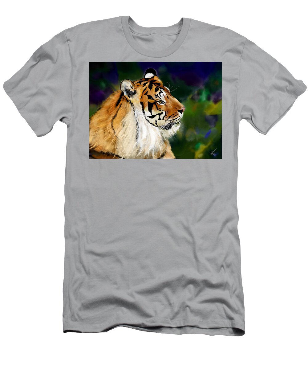 Tiger T-Shirt featuring the digital art Tiger by Norman Klein