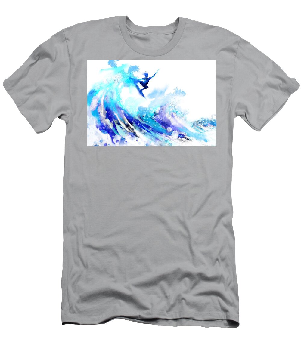 Time T-Shirt featuring the painting Time to Fly by Nelson Ruger