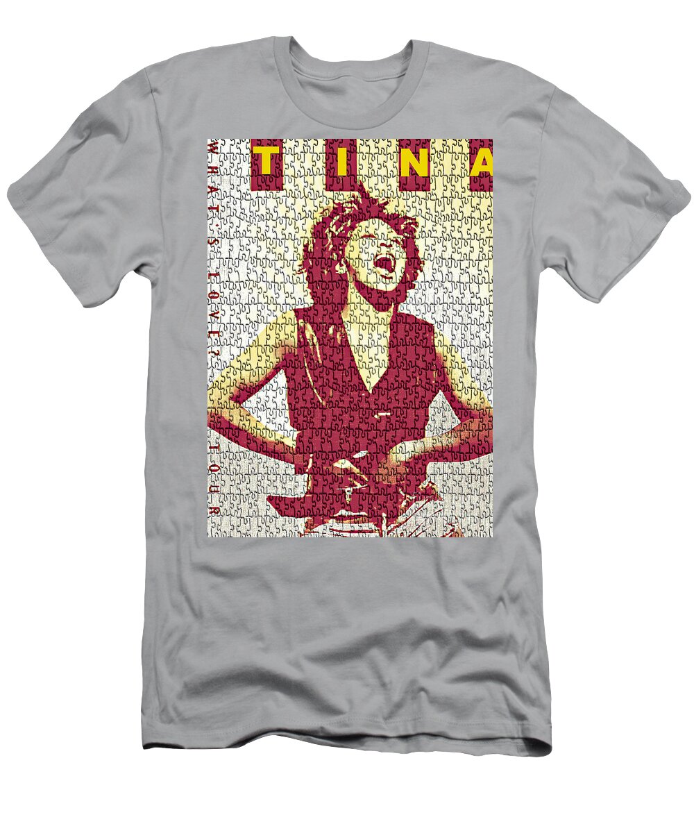 Tina Turner T-Shirt featuring the digital art Tina Turner - Digital Graphic Poster by Ian Gledhill