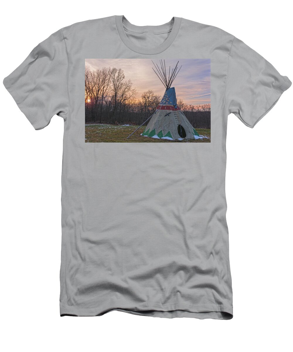Orange County Land Trust T-Shirt featuring the photograph Tipi Sunset by Angelo Marcialis