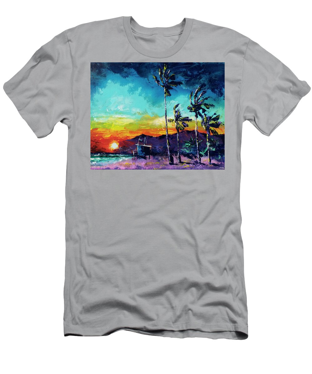 Tropical Art T-Shirt featuring the painting Tower Life 1 by Nelson Ruger