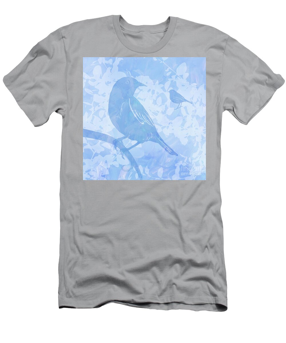 Birds T-Shirt featuring the mixed media Tree Birds I by Shari Warren