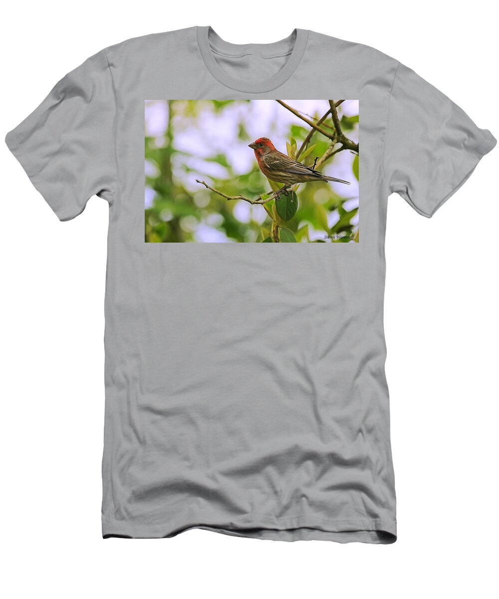 Finch T-Shirt featuring the photograph Tree Ornament by Steve Warnstaff