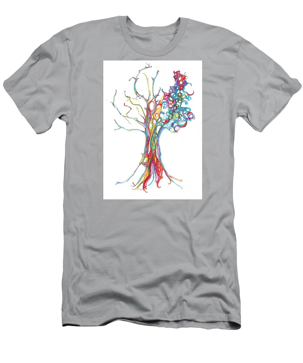 Tree T-Shirt featuring the drawing Trees 17 by Christina Naman