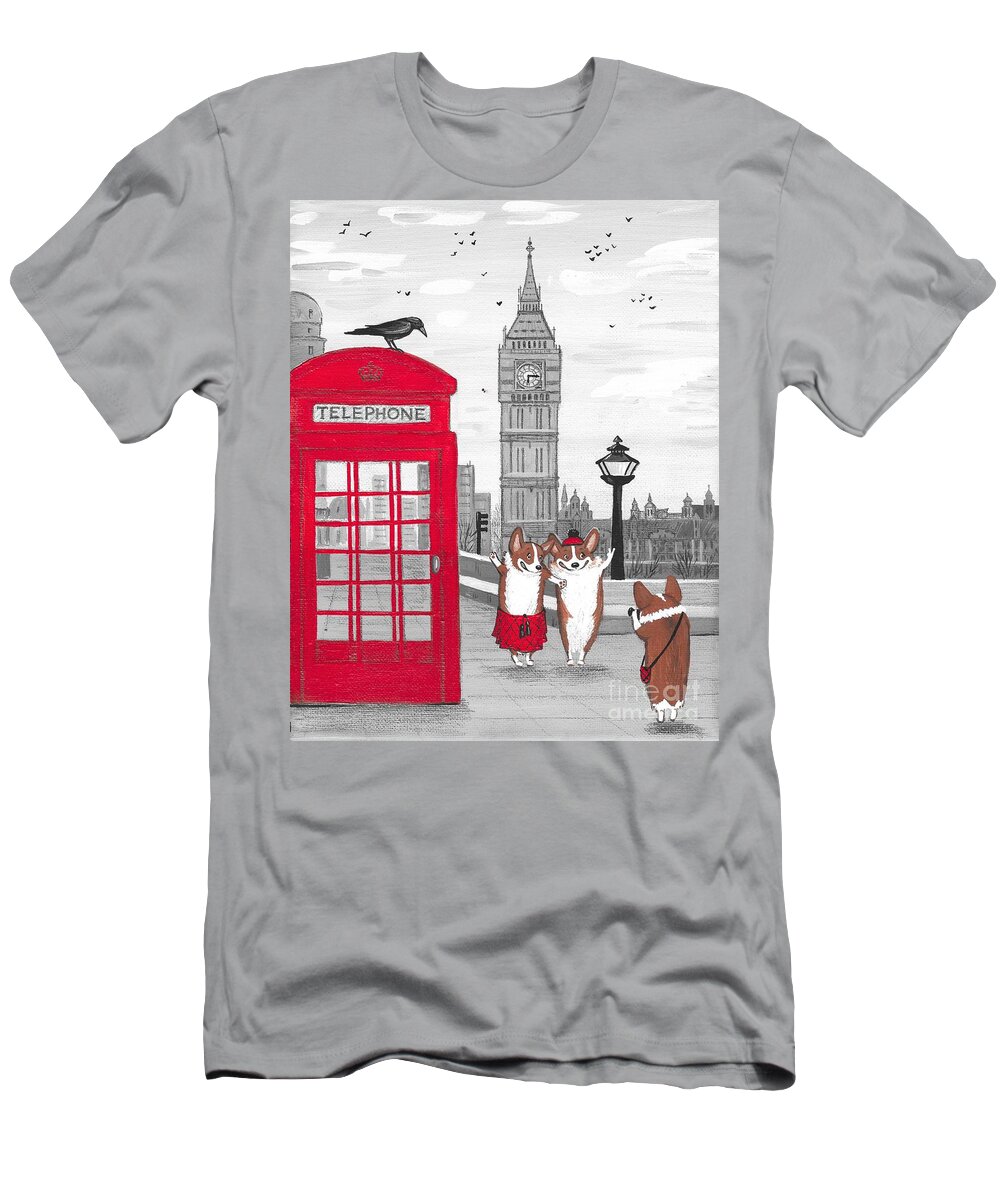 Print T-Shirt featuring the painting Trip To London by Margaryta Yermolayeva