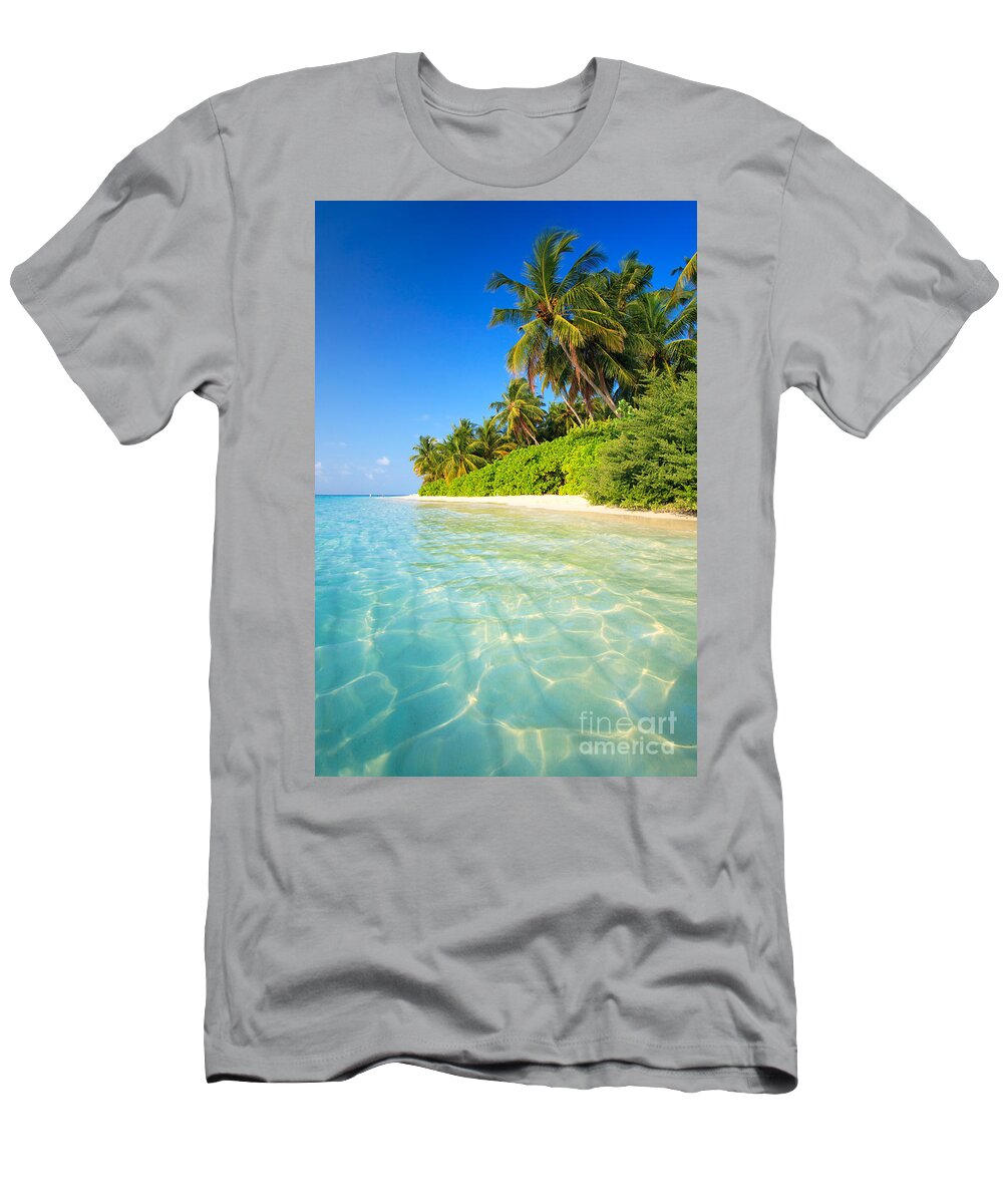 Maldives T-Shirt featuring the photograph Tropical beach - Maldives by Matteo Colombo