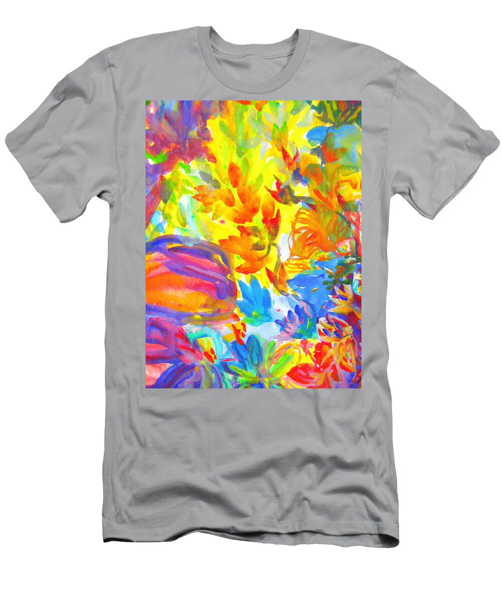 Watercolor T-Shirt featuring the painting Tropical by Kathy Bassett