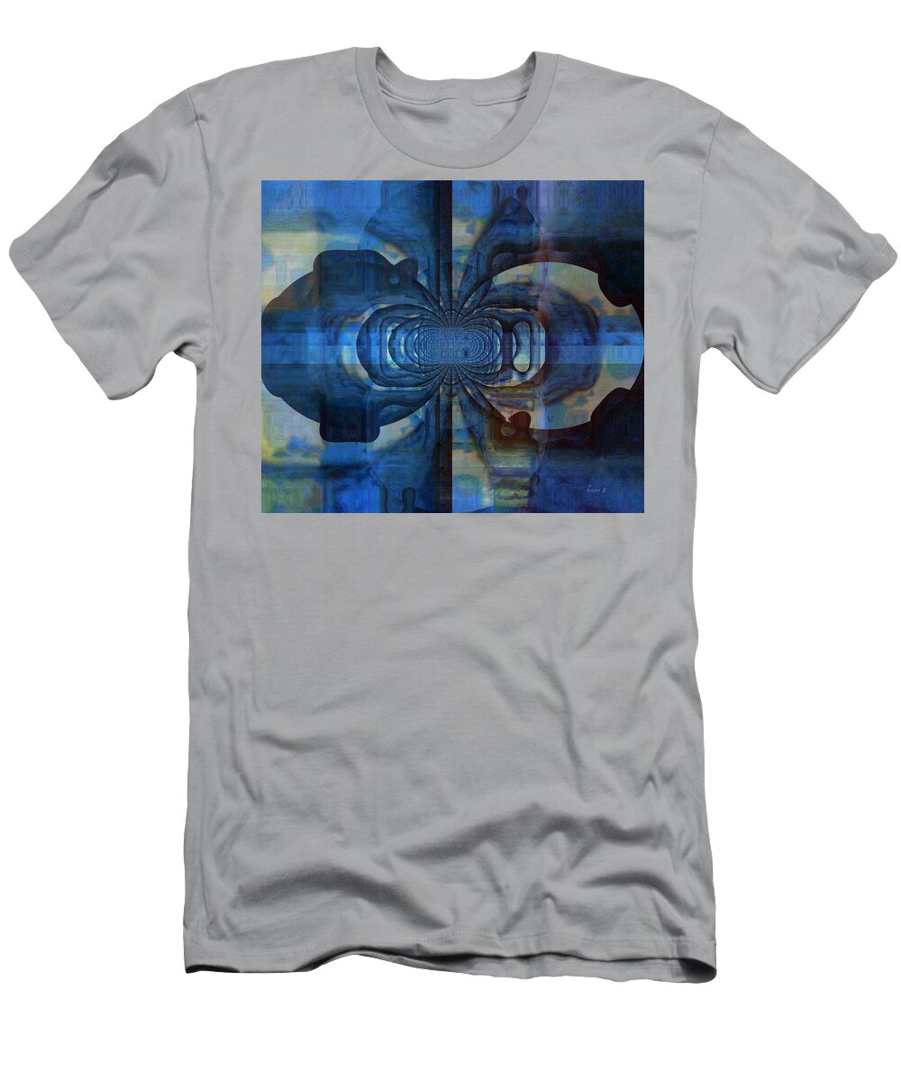 Fania Simon T-Shirt featuring the mixed media True Blue by Fania Simon