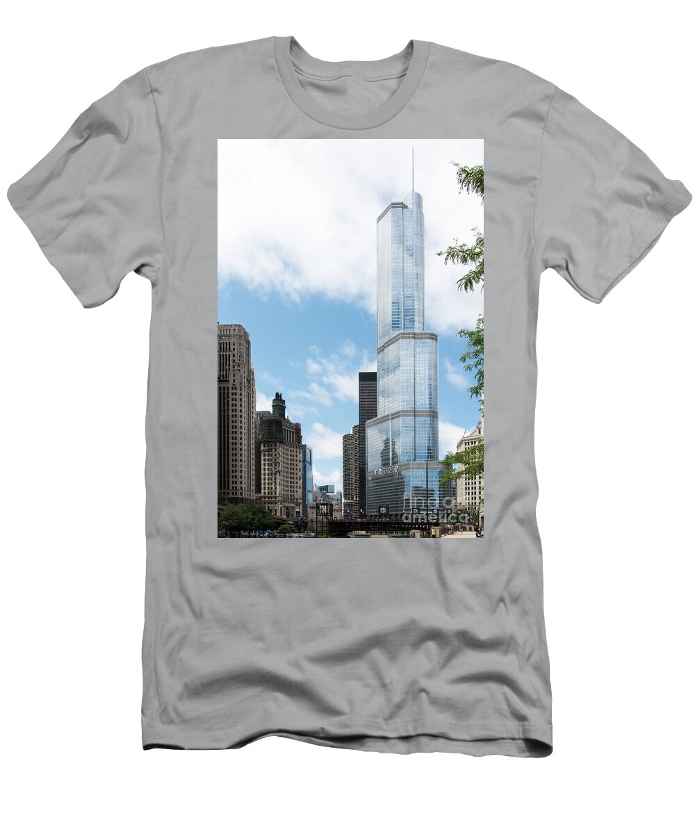 Boats T-Shirt featuring the photograph Trump Tower in Chicago by David Levin