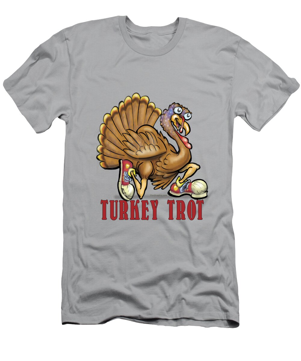 Turkey T-Shirt featuring the digital art Turkey Trot by Kevin Middleton