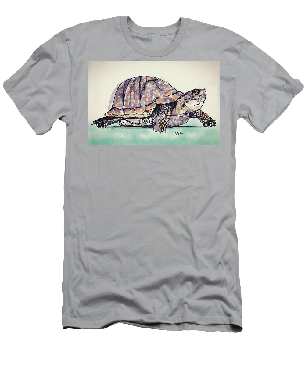 Turtle T-Shirt featuring the digital art Turtle by AnneMarie Welsh