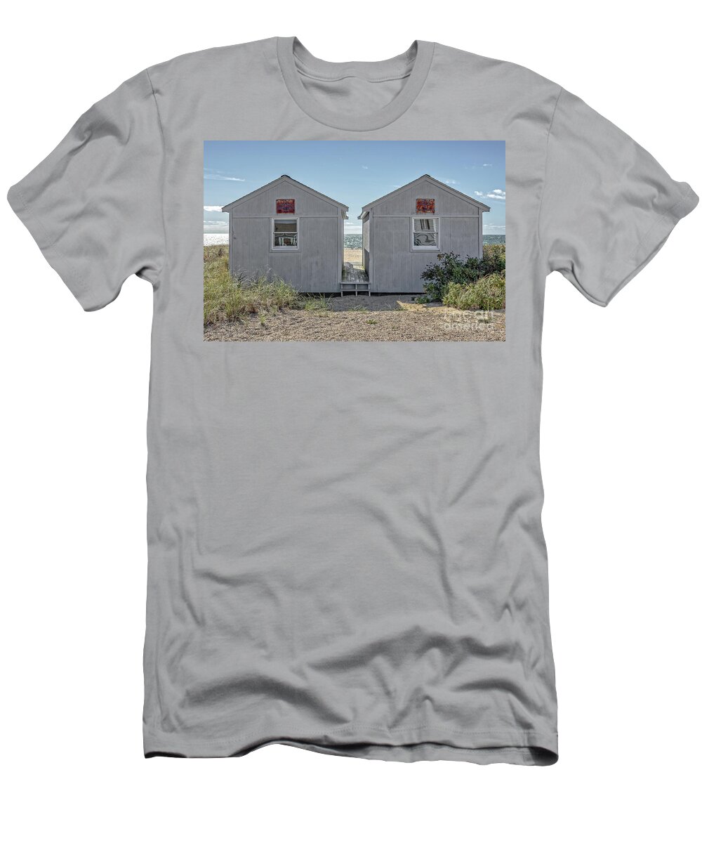 Cottage T-Shirt featuring the photograph Twin Beach Cottages Cape Cod by Edward Fielding