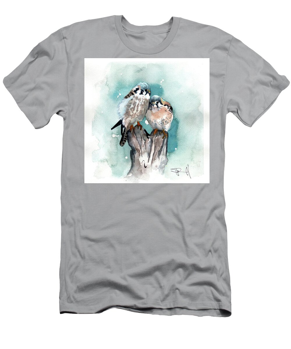 Bird T-Shirt featuring the painting Twins by Sean Parnell