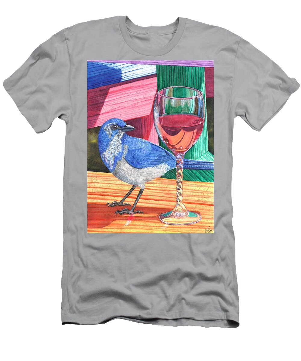 Wine T-Shirt featuring the painting Unattended by Catherine G McElroy