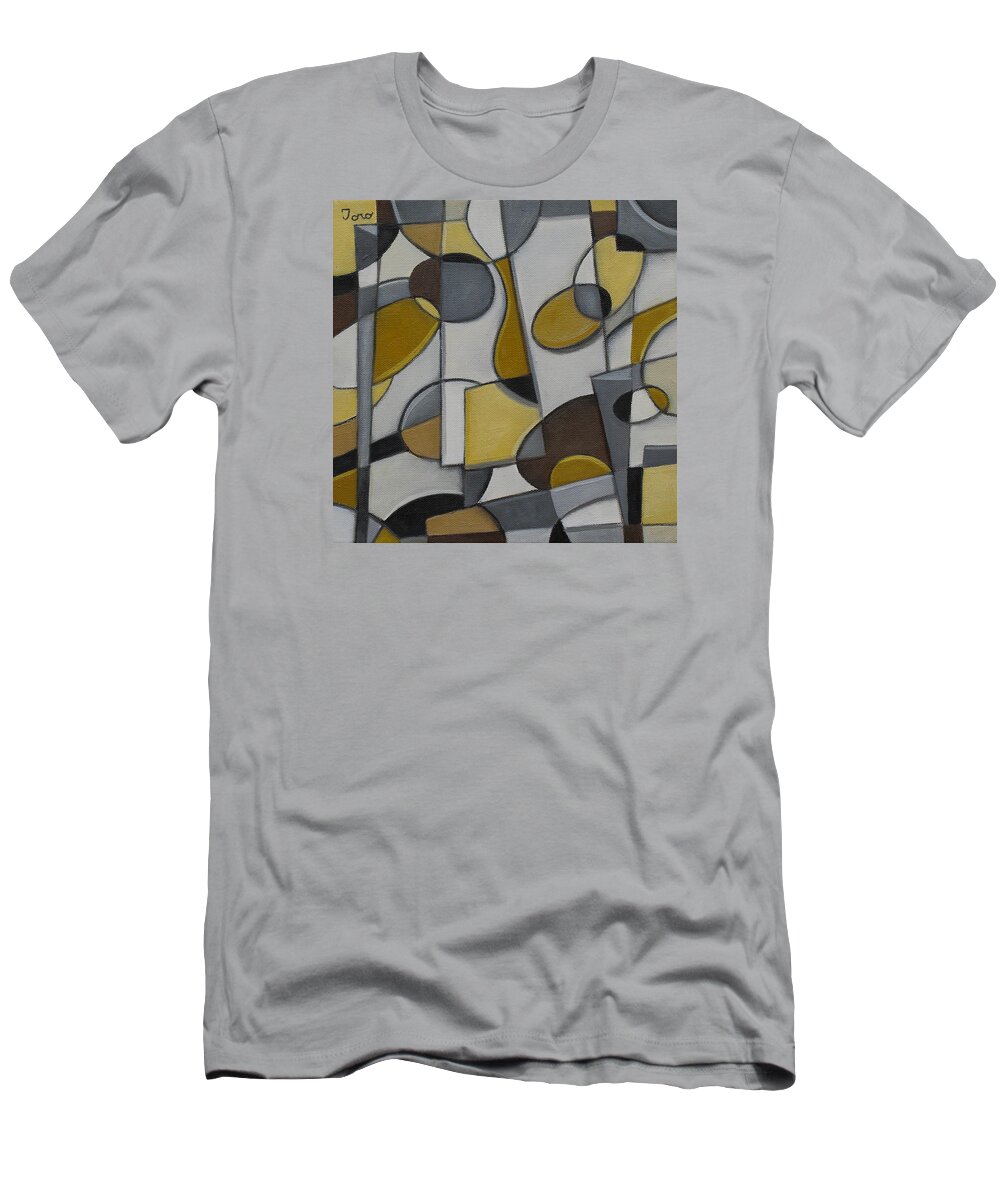 Geometric T-Shirt featuring the painting Under the Radar by Trish Toro