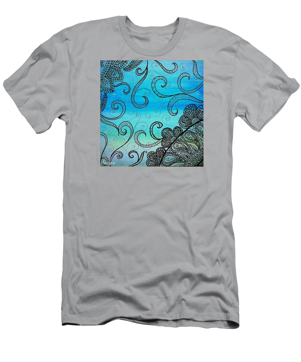 Colour T-Shirt featuring the painting Under the sea by Faashie Sha