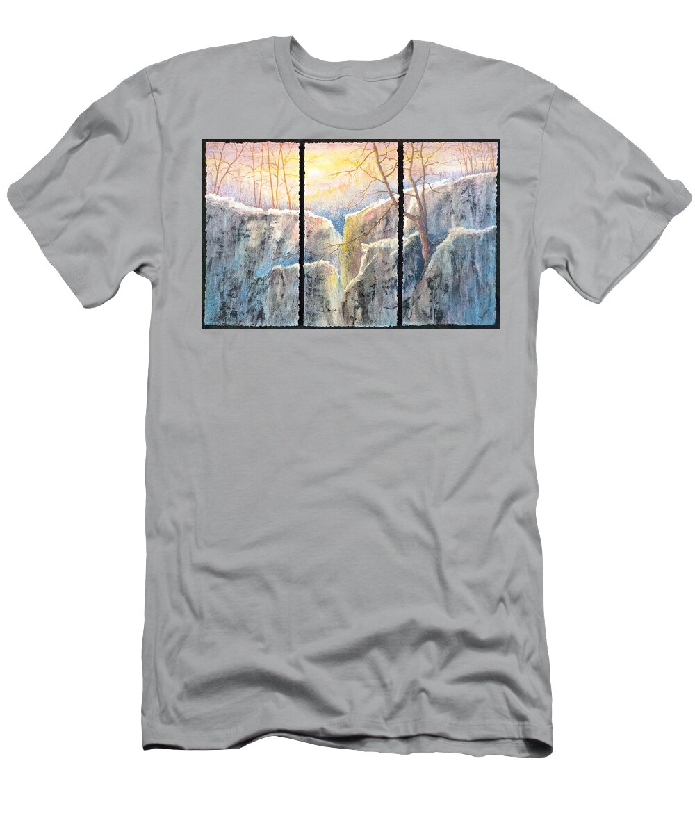 Watercolor T-Shirt featuring the painting Up From the Shadows by Carolyn Rosenberger