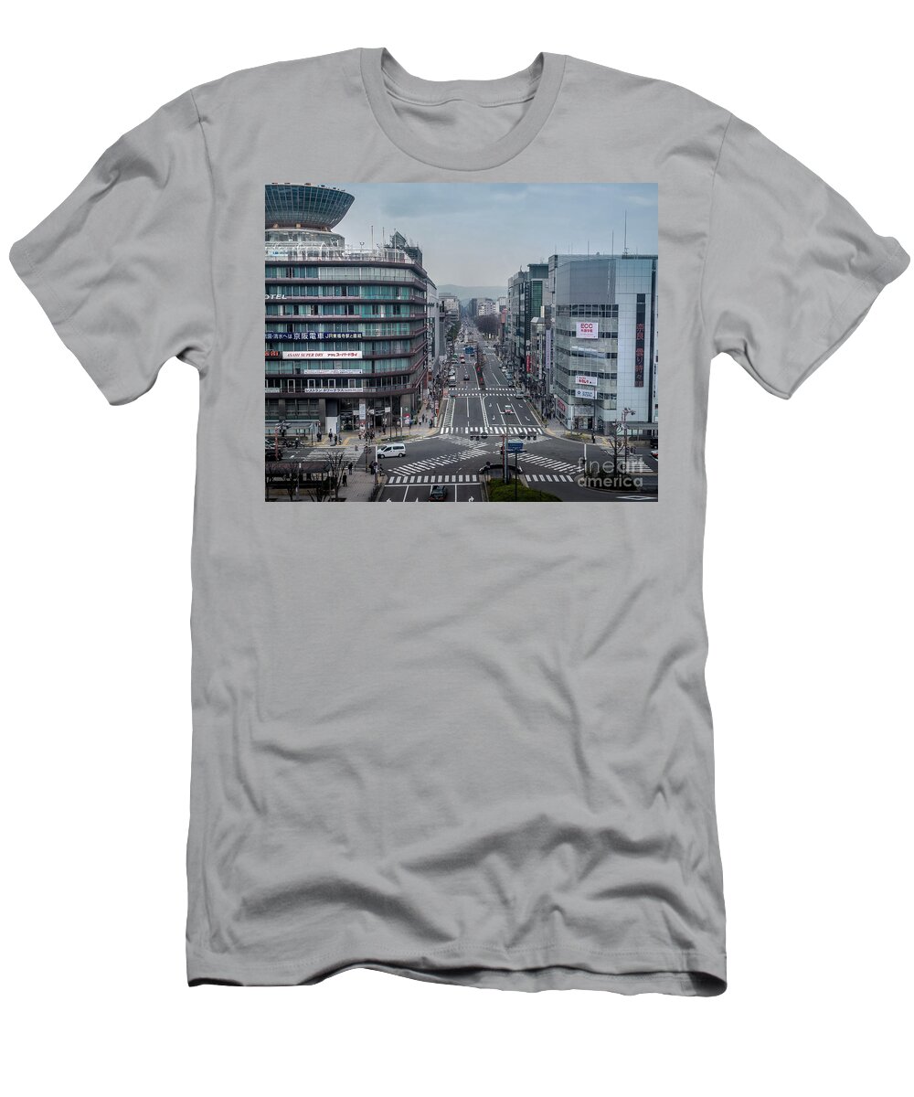 Kyoto T-Shirt featuring the photograph Urban Avenue, Kyoto Japan by Perry Rodriguez