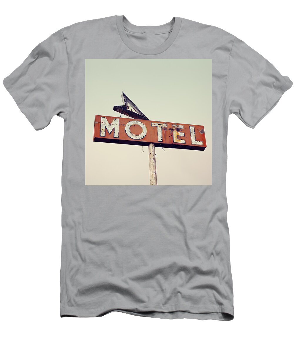 Motel T-Shirt featuring the photograph Vacancy Vintage Motel Sign by Melanie Alexandra Price